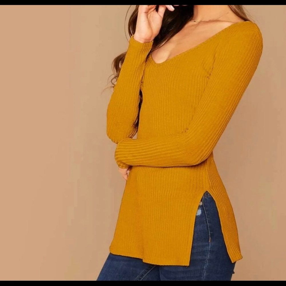 Long Sleeve Slit Side Top